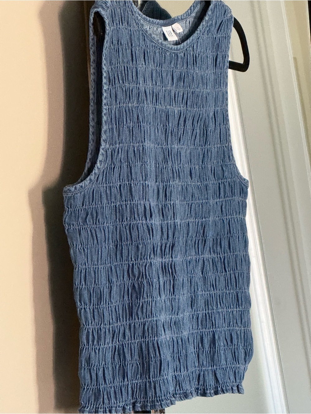 GAP Denim-Blue Smocked Tank Top